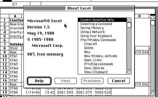 Microsoft Excel Release Date