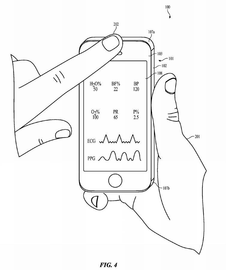 apple patent camera health data